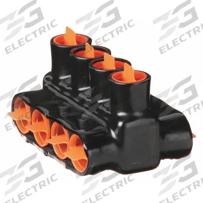 BLACKBURN Multitap Connector: 4 Port, Double-Sided Entry, 10 AWG – 250 kcmil Wire Size - Dry-Location Double-Sided Entry Multitap Connectors