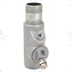 Sealing Fitting with Drain - Vertical: Iron, 1 1/4 in Trade Size, Male, 5 1/16 in Overall Lg (MPN EYD-46). Key specifications — Brand: APPLETON ELECTRIC; Connection Type: Threaded; Thread Gender: Male; Ends - Hazardous Fittings: 1-1/4 in FNPT x 1-1/4 MNPT; Material: Iron; Hazardous Location Rating: Class I, Division 1 and 2, Groups C, D; Thread Type: NPT; Standards: UL 886.