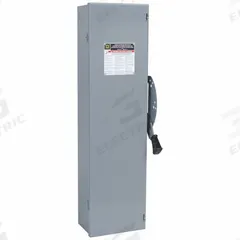 SQUARE D Safety Switch: Fusible, 60 A, Three Phase, 240V AC, Galvanized Steel, Indoor (MPN DT322). Key specifications — Brand: SQUARE D.