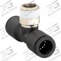 LEGRIS Push-Fit Tee Fitting: 1/2 in Pipe x 10 mm OD x 10 mm OD Size, Polymer, 53 mm Overall Lg (MPN 3108 10 21). Key specifications — Brand: LEGRIS; Thread Size A: 1/2".
