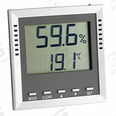 THERMCO Hygrometer: 0%to 99% Humidity Range, Humidity/Temp - Desk & Wall Mount Meters with Cabled Sensors