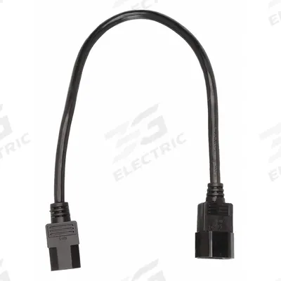 APPROVED VENDOR Power Cord: 1 1/2 ft Lg, 3/16, C14 Plug, C13 Receptacle, SJT, PVC - Electronic Equipment Power Cords