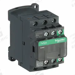 SCHNEIDER IEC Magnetic Contactor: Non-Reversing, 3 Poles, 3NO Contacts, 9 A, 24V AC/48V AC Coil (MPN LC1D09BNE). Key specifications — Brand: SCHNEIDER; Integrated Surge Suppression: No; Nominal Coil Voltage @ 60Hz: 48V AC.