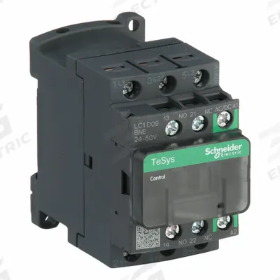 SCHNEIDER Magnetic Contactor: Non-Reversing, 3 Poles, 3NO Contacts, 9 A - Non-Reversing IEC Contactors