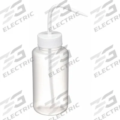 DYNALON Wash Bottle: 500 mL, No Imprinting, White, Wide, Std Spout Spout, Colorless - Wide Mouthed Standard Spout Wash Bottles