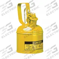 JUSTRITE Type I Safety Can: For Use With Diesel, 1/4 gal Capacity, Powder Coated Steel, Yellow (MPN 10111). Key specifications — Brand: JUSTRITE.