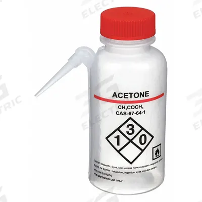 APPROVED VENDOR Wash Bottle: 250 mL, Acetone, Red, Wide, Integrated Spout Spout - Wide Mouthed Integrated Spout Wash Bottles
