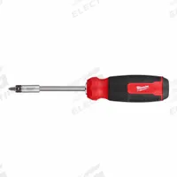 MILWAUKEE Multi-Bit Screwdriver: Hex/Nut Driver/Phillips/Slotted/Square/Torx Tip, 26 Tips, Long Lg (MPN 48-22-2901). Key specifications — attr1205339: 3/16 in (Slotted); attr1205303: MILWAUKEE.
