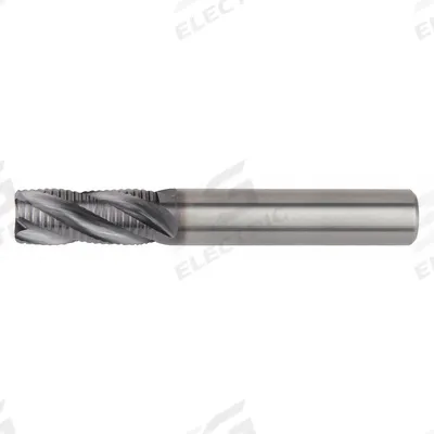 WIDIA HANITA Roughing End Mill: Carbide, AlTiN Coated, 3 Flute, 12 mm Mill Dia, 26 mm LOC - Corner-Chamfer Carbide Roughing End Mills for Steel & Cast Iron