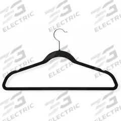 HONEY-CAN-DO Clothes Hanger: Velvet, 9 1/2 in Ht, 17 3/4 in Wd, Black, 3/16 in Thick, Notches (MPN HNG-01884). Key specifications — Material: Velvet; Features: Notches.