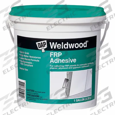DAP Construction Adhesive: FRP, 1 gal, Pail, White - Panel & Drywall Construction Adhesives