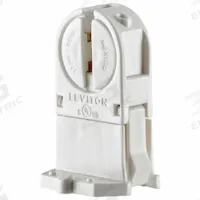 LEVITON Lampholder: Lamp Holder, Miniature Bi-Pin (G5), 120 W Watt, 600V AC Volt, White (MPN 13654-TWP). Key specifications — attr234509: Miniature Bi-Pin (G5); attr234515: 600V AC; attr327041: Lamp Holder; attr239872: LEVITON; attr234516: White; attr234535: With Panel Locator Post.