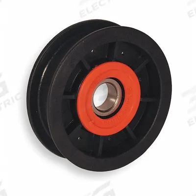 FENNER DRIVES V-Belt Idler Pulley: 0.77 in, 17 mm Bore, 3.5 in OD - Flat Idler Pulleys with Flange