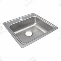 JUST MANUFACTURING Bowl Drop-In Sink: 19 1/2 in Overall Lg, 19 in Overall Wd, 7 1/2 in Bowl Dp (MPN SLNADA2019A601-J). Key specifications — Brand: JUST MANUFACTURING; Color Family: Silver/Gray.