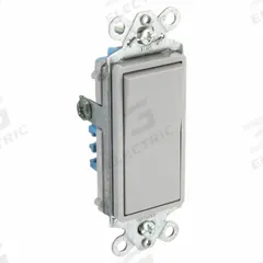 HUBBELL Wall Switch: Rocker Switch, 3-Way, Maintained, Gray, 120/277V AC, 15 A (MPN DS315GY). Key specifications — Illuminated: No; Voltage Rating: 120/277V AC.