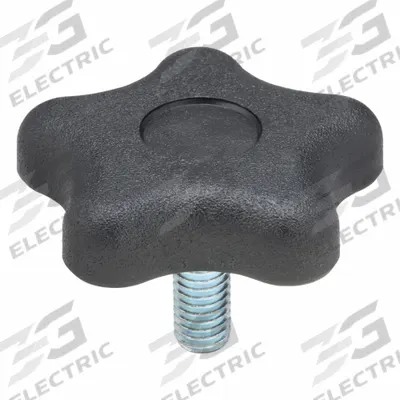 INNOVATIVE COMPONENTS Hand Knob: 5 Point, Plastic w/ Steel Thread, 3/8"-16 Thread - 5-Arm Knobs with Threaded Stud