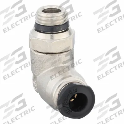 AIGNEP USA Push-Fit Elbow Fitting: 5 mm OD x 1/8 in Pipe Size, Brass, Silver - Nickel-Plated Brass Tube Fittings