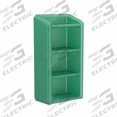 CORTECH Shelving Unit: Green, 49 in Overall Ht, 25 in Overall Wd, 14 in Overall Dp - Wall-Mounted Shelves
