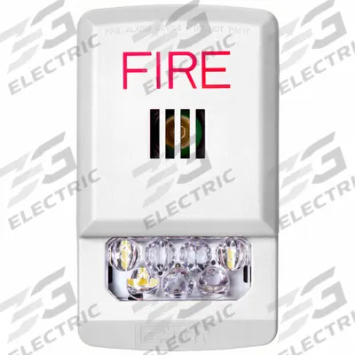 EATON Horn Strobe: 24V, 1 9/16 in Overall Ht, 2 3/4 in Overall Wd, 1 9/16 in Overall Dp - Fire Alarm Horns with Strobe Light