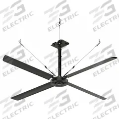 HUNTER INDUSTRIAL Ceiling Fan: 55,119 cfm Airflow, 10 ft Blade Dia, Variable Speeds, 240V AC, Silver (MPN E10-23P-IP-SM). Key specifications — Voltage: 240V AC; Light Kit: No; Series: ECO; Number of Speeds: Variable; Phase: Three; Current: 3.5 A; Brand: HUNTER INDUSTRIAL.