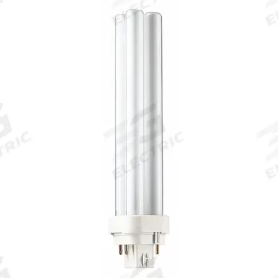 PHILIPS Compact Fluorescent Bulb: 4-Pin (G24q-3), PL-C, Fluorescent, 4100K - CFL Double Twin-Tube Plug-In Lamps