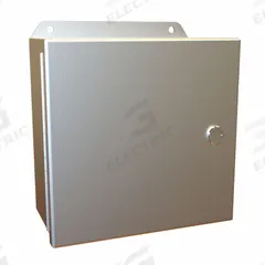 HAMMOND Electrical Enclosure: Aluminum, 8 in x 8 in x 4 in, NEMA 12/13/3R/4/4X, w/Panel, Solid Cover (MPN EJ884AL). Key specifications — Brand: HAMMOND; Closure Method: Latches; Enclosure Material: Aluminum; Knockouts: Not Included; Includes Inner Panel: with Inner Panel Included.