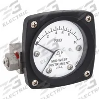 MIDWEST INSTRUMENT Differential Pressure Gauge: Back, 1/4 in NPT Female, ±3-2-3% Gauge Accuracy, 120 (MPN 120-SA-00-OO-10P). Key specifications — Sensor Type: Piston; Series: 120; Housing Material: 316L Stainless Steel; Certificate of Calibration: Not Included; Gauge Accuracy: ±3-2-3%.