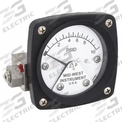 MIDWEST INSTRUMENT Differential Pressure Gauge: Back, 1/4 in NPT Female, ±3-2-3% Gauge Accuracy, 120 (MPN 120-SA-00-OO-10P). Key specifications — Sensor Type: Piston; Series: 120; Housing Material: 316L Stainless Steel; Certificate of Calibration: Not Included; Gauge Accuracy: ±3-2-3%.