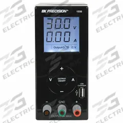 B&K PRECISION DC Power Supply: Switching Digital DC, 6 in H x 2.8 in W x 5.8 in D, Not Certified (MPN 1550). Key specifications — Line Regulation Current: + /-20 mA; Load Regulation Voltage: +/-50 mV; Calibration Certificate Type: Not Certified; Manufacturer Part Number: 1550; Brand: B&K PRECISION; Includes: AC Power Cord; Line Regulation Voltage: +/- 20mV; Load Regulation Current: +/-20 mA.