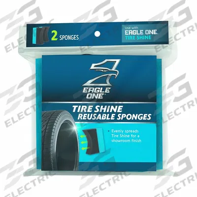 EAGLE 1 Tire Swipe: Tire Swipe, Foam, Black/Blue, Rubber, 5 in Overall Wd - Tire Shine Applicator Pads