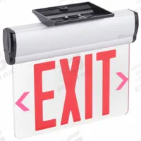 Exit Sign: 1 Faces, Red, Aluminum, Universal Field Selectable Chevrons, LED, Silver, Nickel Cadmium (MPN 6CGL3). Key specifications — Housing Color: Silver; Brand: APPROVED VENDOR; Lighting Technology: LED; Self Diagnostics: No; Housing Material: Aluminum; Text Color: Red.