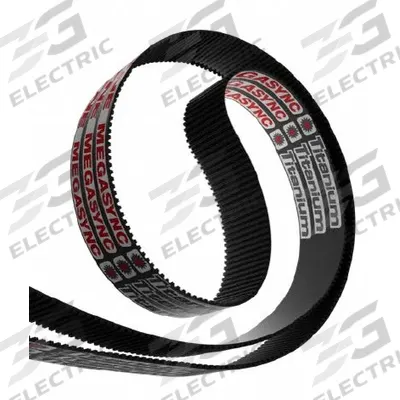 MEGADYNE Timing Belt: HTD, 2100TTM14M217, Megasync Titanium, Compounded Rubber, Rubber - Megasync Titanium Series Parabolic Timing Belts