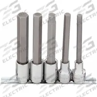 WESTWARD Socket Bit Set: 1 - 25 Pieces, 1/2 in Drive Size, 5 Pieces, 8 mm to 17 mm Tip Size Range (MPN 54TN01). Key specifications — attr1216280: Fixed Insert; attr1216283: WESTWARD; attr1225718: 8 mm to 17 mm; attr1227491: 1/2 in.
