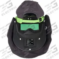 OPTREL Welding Helmet: Auto-Darkening, 1 Arc Sensors, Black/Green, W9 to W12, 3.94 in x 1.97 in (MPN 1008.000). Key specifications — Color: Black/Green; Suspension Adjustment Type: Pinlock; Series: Weldcap; Viewing Area: 3.94 in x 1.97 in; Brand: OPTREL; Grind Mode: Yes; Helmet Material: Polyamide; Helmet Type_Original: Auto-Darkening.