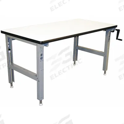 PRO-LINE Workbench: Adj Ht, Laminate, 60 in x 30 in, 750 lb Overall Load Capacity - Open-Base Workstations