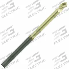 APPROVED VENDOR Ball End Mill: Carbide, ZrN Coated, 3 Flute, 3/8" Mill Dia, 1/2" LOC, 2-1/2" OAL (MPN 315825)