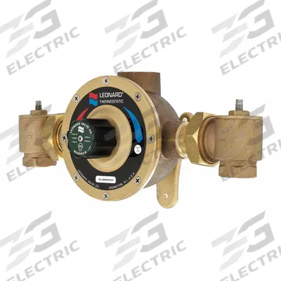 LEONARD VALVE Thermostatic Mixing Valve: 1 1/4 in Inlet Connection Size, NPT x NPT - Point-of-Source Mixing Valves