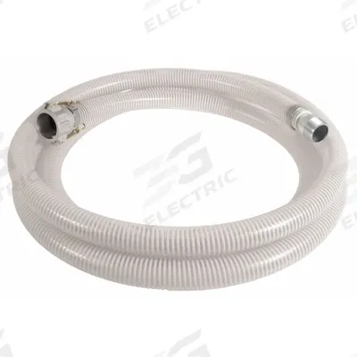 APPROVED VENDOR Suction and Discharge Hose: 2 in Hose Inside Dia., 70 psi, Clear/White - PVC Water Suction & Discharge Hose Assemblies with PVC Helix Reinforcement