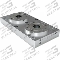 VEKTEK Fixture Plates: Rectangular, Steel, 196 mm W x 366 mm L x 53 mm H, 52.9 lb Wt, 572021. Key specifications — attr1036219: Subplate; attr1036220: VEKTEK; attr1091714: G 1/4" Unclamp Port.