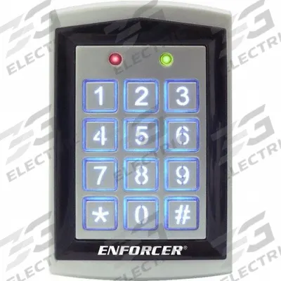 SECO-LARM Keypad: 4 3/4 in Ht, 7/8 in Dp, 3 in Wd, Gray, Gray – Aluminum - Keypads