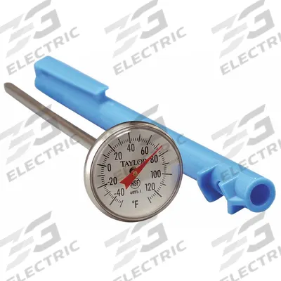 TAYLOR Dial Pocket Thermometer: -40°F to 120°F, +/- 1% Accuracy, 5 in Stem Lg - General Purpose Dial Pocket Thermometers