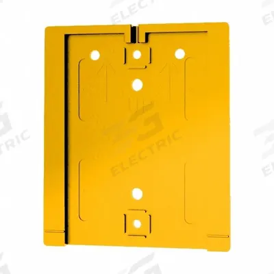 RETRACTA-BELT Wall Mount Plate: Yellow, 4 in Overall Ht - Mountable Receivers for Retractable Belt Barriers
