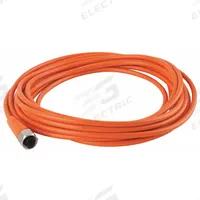 Cordset: M12 Female Straight X Bare Wire, 5 Pins, Orange, PVC, 5 m Cable Lg, 4 A Max Current (A) (MPN EVT001). Key specifications — Cable Jacket Color: Orange; End 1 Gender: Female; End 1 Mounting Orientation: Straight; End 2 Connection Type: Bare Wire; IP Rating: IP67; Brand: IFM; Wire Size: 22 AWG; Cable Jacket Material: PVC.