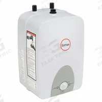 EEMAX Mini Tank Water Heater: 120V AC, 2.6 gal, 1,440 W, Single Phase, 17 in Ht (MPN EMT2.5). Key specifications — Phase: Single; Brand: EEMAX.