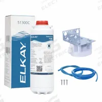 ELKAY Water Filtration System: 0.5 micron, 1.5 gpm, 3,000 gal, 12 1/2 in Overall Ht (MPN EWF3000). Key specifications — Connection Type: Quick-Disconnect; Filter Media: Carbon; Reduces: Sediment; Brand: ELKAY.