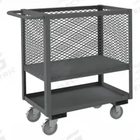APPROVED VENDOR Raised-Platform Box Truck: 1,200 lb, 38 1/2 in L x 18 1/2 in W x 40 1/8 in H, Flat (MPN 4SLT-EX1832-1.2K-95). Key specifications — Material: Steel; Color: Gray; Brand: APPROVED VENDOR; Caster/Wheel Configuration: (2) Swivel with Brake.