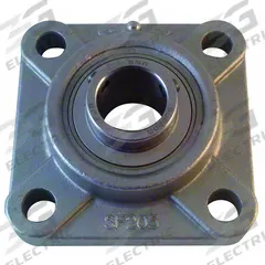 NTN 4 Bolt Flange Bearing: Radial Ball, 1 7/16 in Bore, SS, Set Screws, 4 19/32 in Lg, 1 3/4 in Wd (MPN SUCF207-23). Key specifications — Bore Type: Cylindrical; Brand: NTN; Lubricant Material: FDA/USDA-H1 Solid Grease; Mounting Bolt Size: 1/2 in; System of Measurement: Inch; Included Bearing Cap: None.