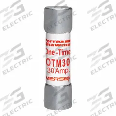 MERSEN Fuse: OTM Series, Midget, Fast-Acting, 30 A, 250 V AC, 13/32 in x 1 1/2 in, Non-Indicating (MPN OTM30). Key specifications — attr1287209: OTM; attr211192: MERSEN.