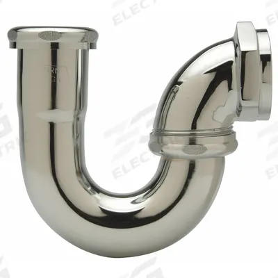 ZURN Trap: Cast Brass, Chrome-Plated, Silver, 1 1/2 in Nominal Pipe Size, 5 3/4 in Overall Lg - P-Traps