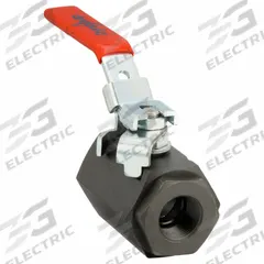 DYNAQUIP CONTROLS Manual Two-Way Ball Valve: 1 in, Carbon Steel, Straight, FNPT x FNPT, Two-Piece (MPN VLE2.AK0P 1). Key specifications — Brand: DYNAQUIP CONTROLS; Handle: Locking Lever.